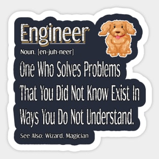 Funny Engineer Definition Awesome engineering Gift For Dog Lovers Sticker